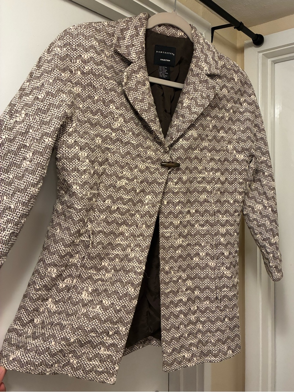 Light Academia Aesthetic  Blazer Overcoat Single Button Mid Length Sleeves